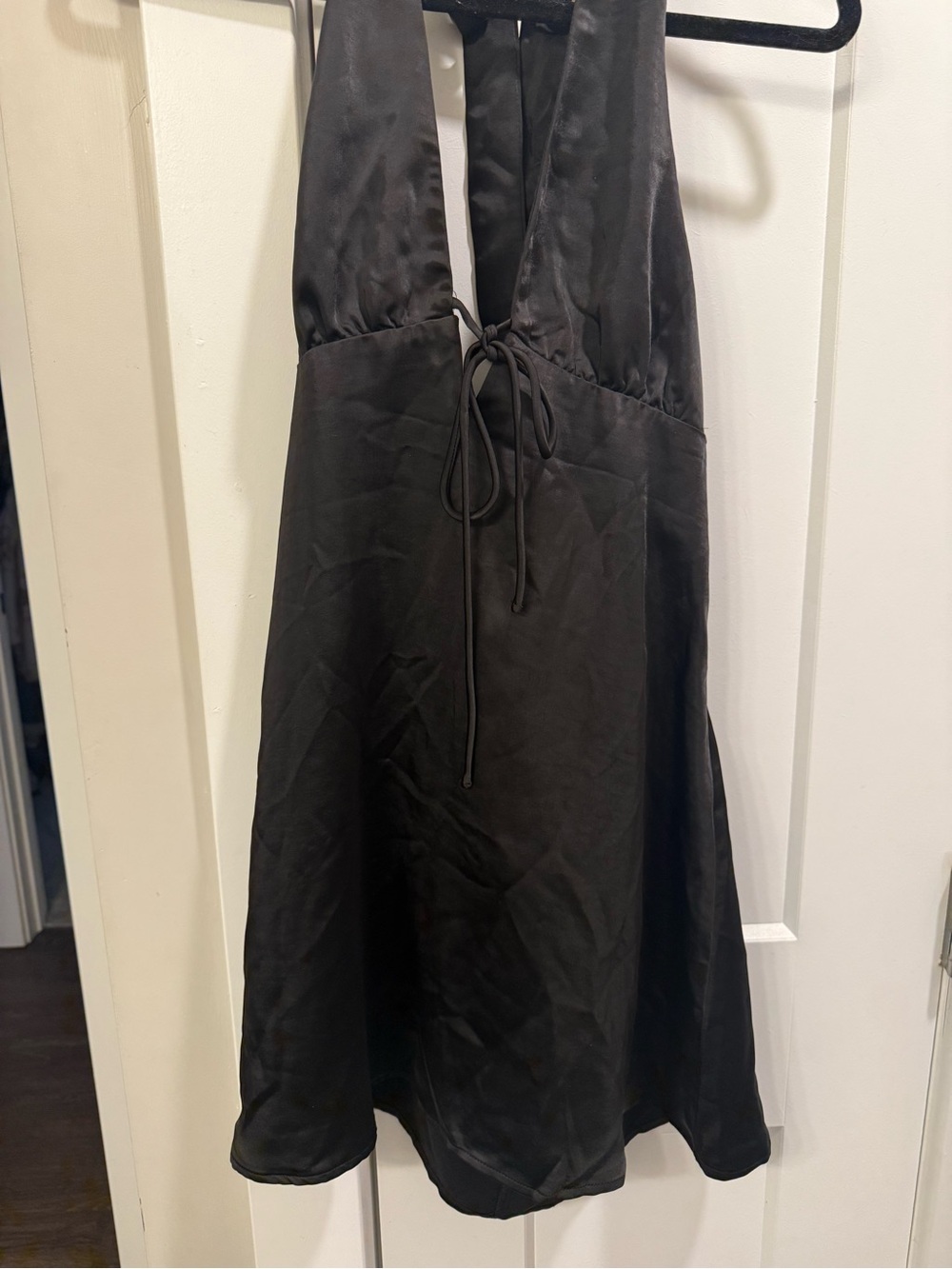 Princess Polly Black Halter Mini Dress with Deep V - Picture 4 of 7